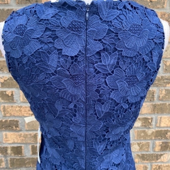 NEW Eliza J Blue Crochet Floral Overlay Dress - Size 4 - Special Occasions - Picture 2 of 7